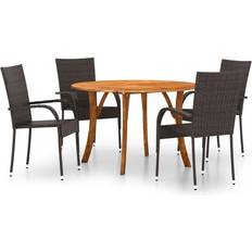 vidaXL 3071809 Patio Dining Set, 1 Table incl. 4 Chairs