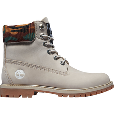 Beige - Women Lace Boots Timberland Heritage 6 Inch - Beige/Camo