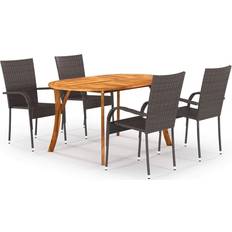 vidaXL 3071999 Patio Dining Set, 1 Table incl. 4 Chairs