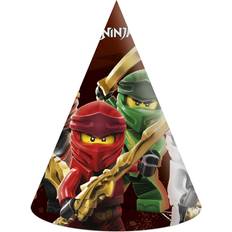 Procos 10232193 Paper Hats Compostable Lego Ninjago, Dark Red and Green