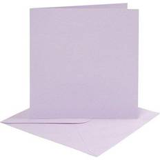 Creativ Company Cards and envelopes, card size 15,2x15,2 cm, envelope size 16x16 cm, 210 g, light lilac, 4 set/ 1 pack