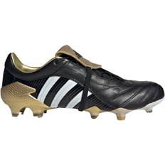 Gold - Women Football Shoes Adidas Predator Pulse Firm Ground Boots - Core Black/Zero Metalic/Gold Metallic