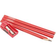 Red Graphite Pencils Draper Carpenter's Pencil and Sharpener Set