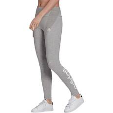 Adidas Slim Tights Adidas Women's Loungewear Essentials High-Waisted Logo Leggings - Medium Gray Heather/White