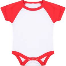 Larkwood Baby's Essential Short Sleeve Baseball Bodysuit - White/Red