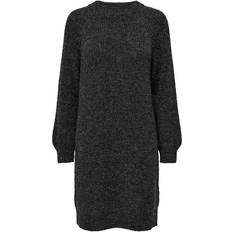 Only Vannes Ribbed Knitted Dress - Grey/Dark Grey Melange