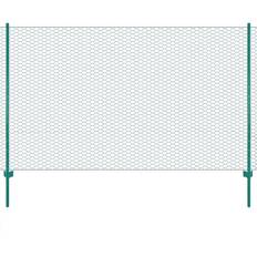 Green Welded Wire Fences vidaXL Wire Mesh Fence with Posts