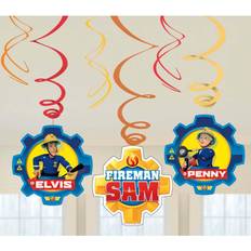 Amscan 9902183 Fireman Sam Party Hanging Swirl Decorations 6 Pack