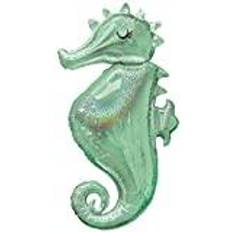 Amscan 3780001 Mermaid Wishes Seahorse Foil SuperShape Balloon 38"