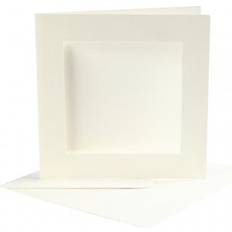 Creativ Company Passepartout Card, 12,5x12,5 cm, 13,5x13,5 cm, off-white, 10 set/ 1 pack
