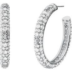 Michael Kors Brilliance Hoop Earrings - Silver/Transparent