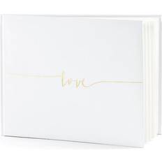 Luck and Luck Off White Wedding Guest Book- Love in gold letters 24 x 18.5cm