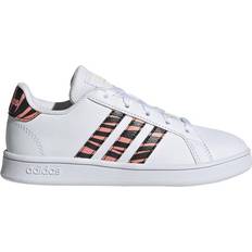 Adidas Kid's Grand Court Tiger Print - Cloud White/Core Black/Acid Red