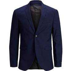 Men - Viscose Blazers Jack & Jones Single Button Super Slim Fit Kavaj - Blue/Medieval Blue