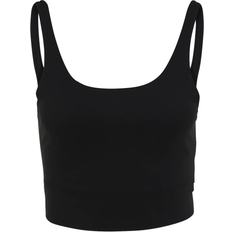 Nike Slim Tank Tops Nike Yoga Luxe Infinalon Crop Top Women - Black/Dark Smoke Grey