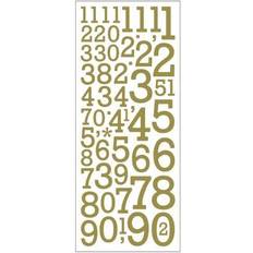 Focus Glitter Stickers, numbers, 10x24 cm, gold, 2 sheet/ 1 pack