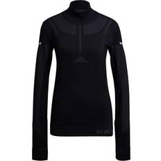 Women - Wool Base Layers Adidas Primeknit Mid Layer Shirt Women - Black Melange/Grey