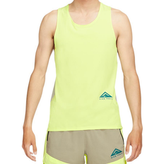 Nike Men - S - Yellow Tank Tops Nike Dri-FIT Rise 365 Trail Running Tank Top Men - College Grey/Light Lemon Twist