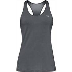 Under Armour HeatGear Racer Tanktop Women - Pitch Gray Light Heather/Metallic Silver