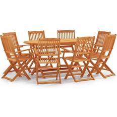 vidaXL 3087156 Patio Dining Set, 1 Table incl. 8 Chairs