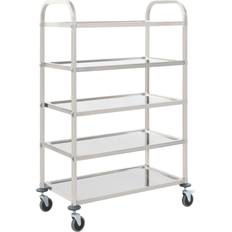 Stainless Steel Trolley Tables vidaXL 5-Tier Trolley Table 55x107cm