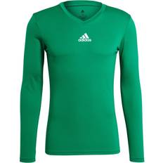 Best Base Layer Tops Adidas Team Base Long Sleeve T-shirt Men - Green