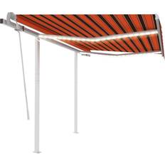 Iron Awnings vidaXL Manual Retractable Awning with LED 300x250cm