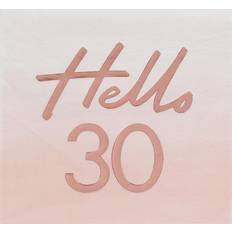 Ginger Ray Pink & Rose Gold Foiled Hello 30th Birthday Party Paper Napkins 16 Pack