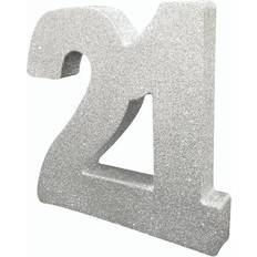 Creative Party H114 Silver Number 21 Glitter Table Decoration-1 Pc