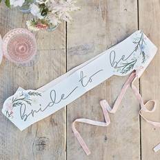 Bridal Shower Photo Props, Party Hats & Sashes Ginger Ray Blommigt Bride to Be Ordensband