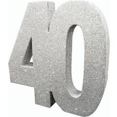 Creative Party H116 Silver Number 40 Glitter Table Decoration-1 Pc