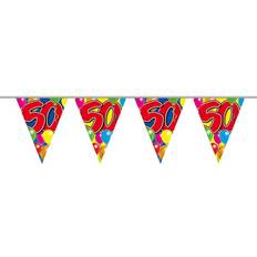 Folat 04547 50th Birthday Garland Balloons-10 m, Multi-Colored