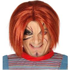 Fiestas Guirca costume wig Killer Doll men synthetic red