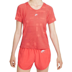 Nike Air Dri-FIT Short-Sleeve Running T-shirt Women - Magic Ember/Lobster/Reflective Silver