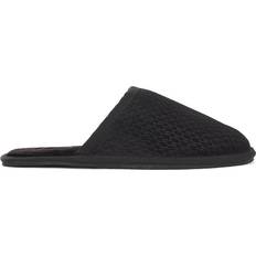 Hugo Boss Monogram Motif Suede Slippers - Black