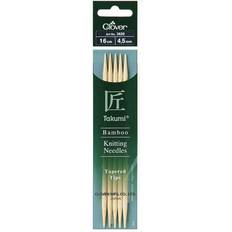 Clover Takumi Bamboo: Knitting Pins: Double Ended: Sets of Five: 16cm x 4.50mm, Wood, 4.5mm