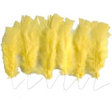 Yellow Feathers Creativ Company Feathers, L: 11-17 cm, yellow, 18 bundle/ 1 pack