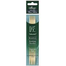 Clover CL3819 Takumi Bamboo: Knitting Pins: Double Ended: Sets of Five: 16cm x 4.00mm, Wood