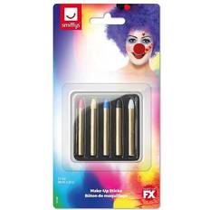 Clown Makeup Fancy Dress Smiffys Make-Up Sticks in 5 Colours