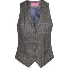 Brook Taverner Nashville Ladies Waistcoat - Grey Brown Check