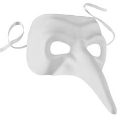 White Half Masks tectake Venetian Mask with Long Nose White