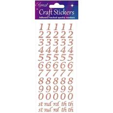 Eleganza OA027241 Stylised Number Glitter Craft Stickers Rose Gold Self Adhesive Numbers