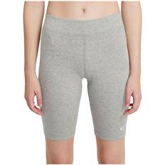 Nike Sportswear Essential Women's Mid-Rise 10" Biker Shorts - Dark Grey Heather/White