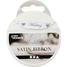 Edding Satin Ribbon, W: 10 mm, white, 8 m/ 1 roll