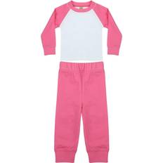 Larkwood Childrens Pyjamas - Candyfloss Pink White