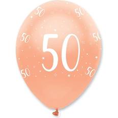 Creative Party RB351 50th Latex Balloons I Rose Gold I Pearlescent I 6 Pcs