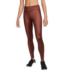 Nike Dri-FIT One Mid-Rise Shine Leggings Women - Bronze Eclipse/White