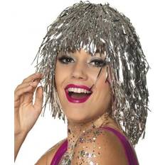 Silver Short Wigs Fancy Dress Boland Metallic Wig
