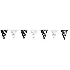 Unique Party Graduation Black & Silver 9ft Flag Banner 'Congrats Grad'