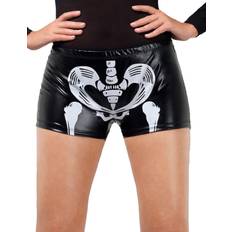 Smiffys Fever Miss Skeleton Whiplash Hotpants